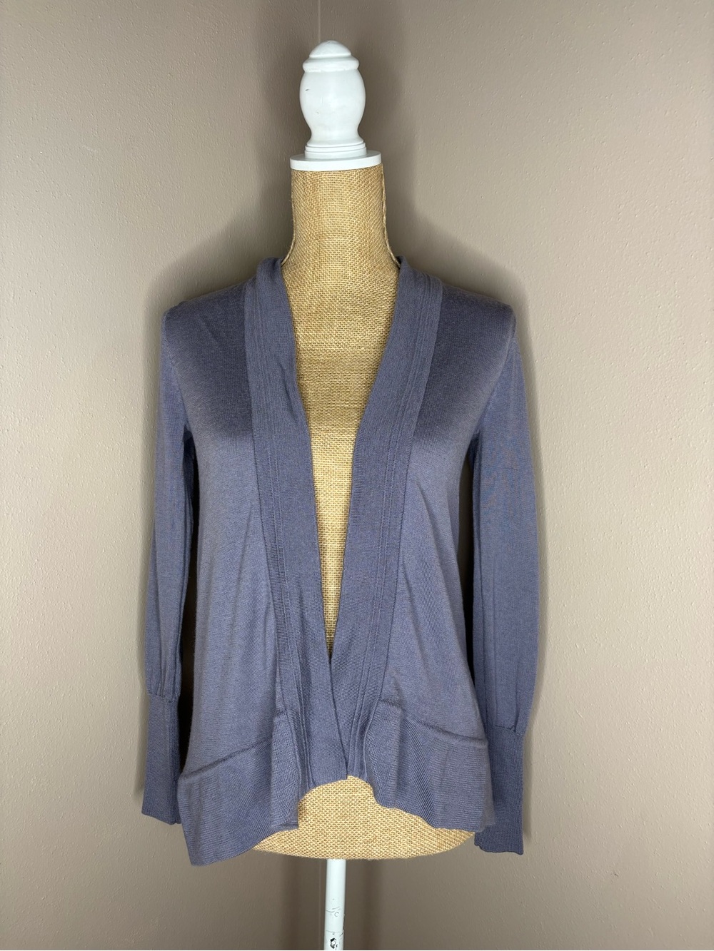 J. Crew Open-Front 100% Merino Wool Purple Lilac Cardigan Size XS